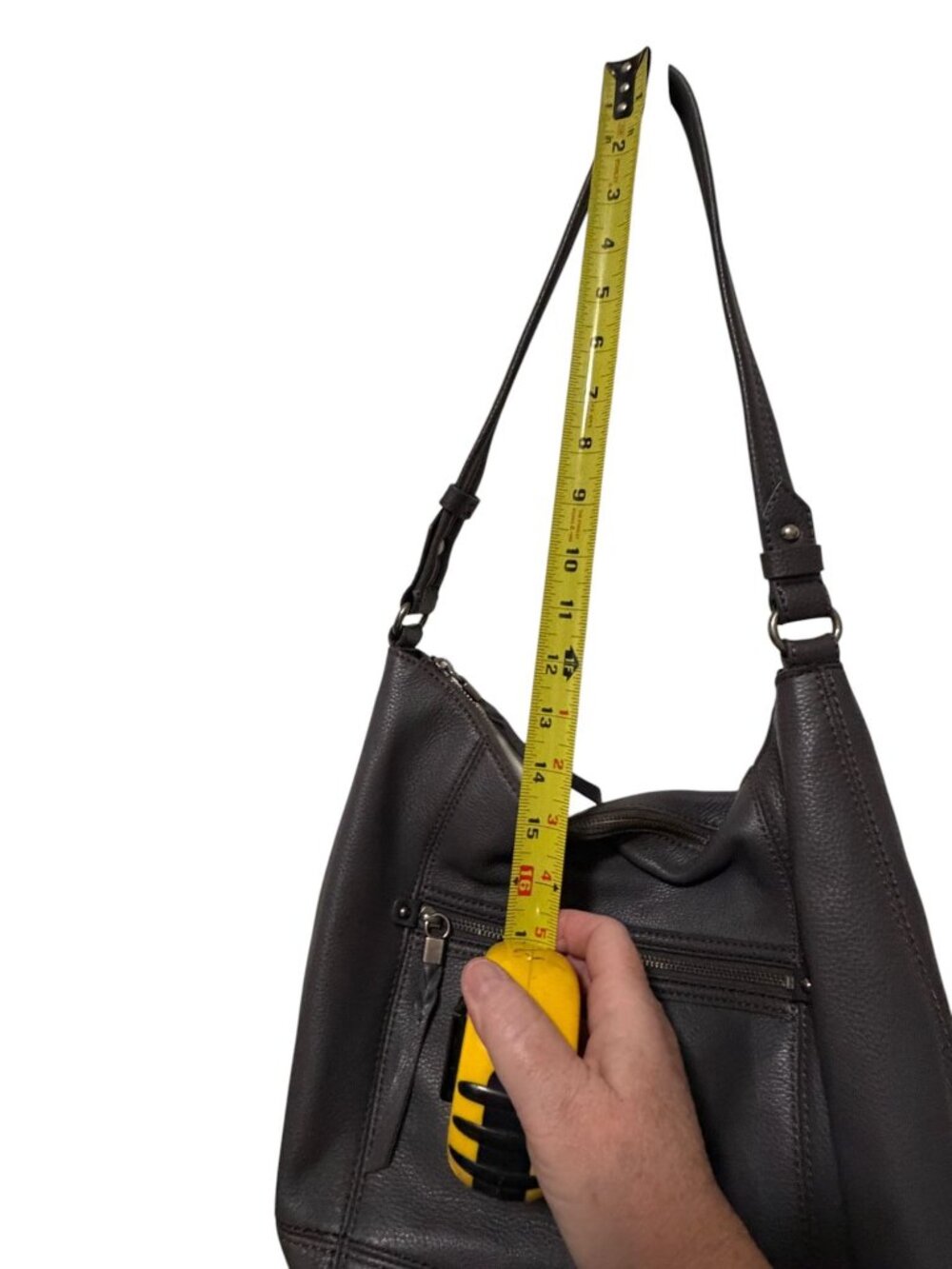 The Sak Slate Leather Sequoia Hobo Shoulder Bag Purse Zipper Closure - Picture 8 of 14
